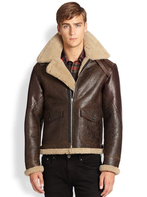 burberry shearling jacket mens|burberry men's shearling jacket.